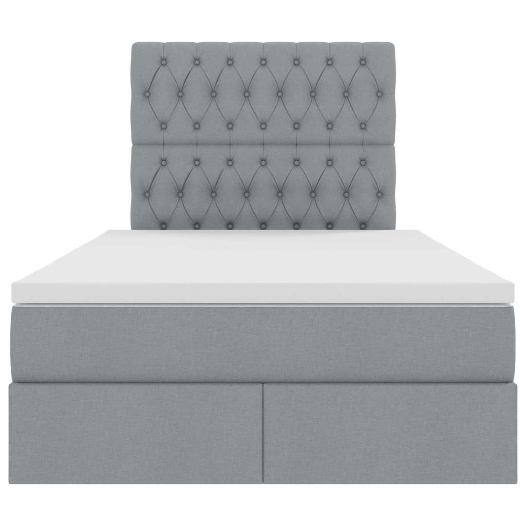 Lit avec rangement et matelas Gris clair 120 x 200 cm Polyester - XIOS