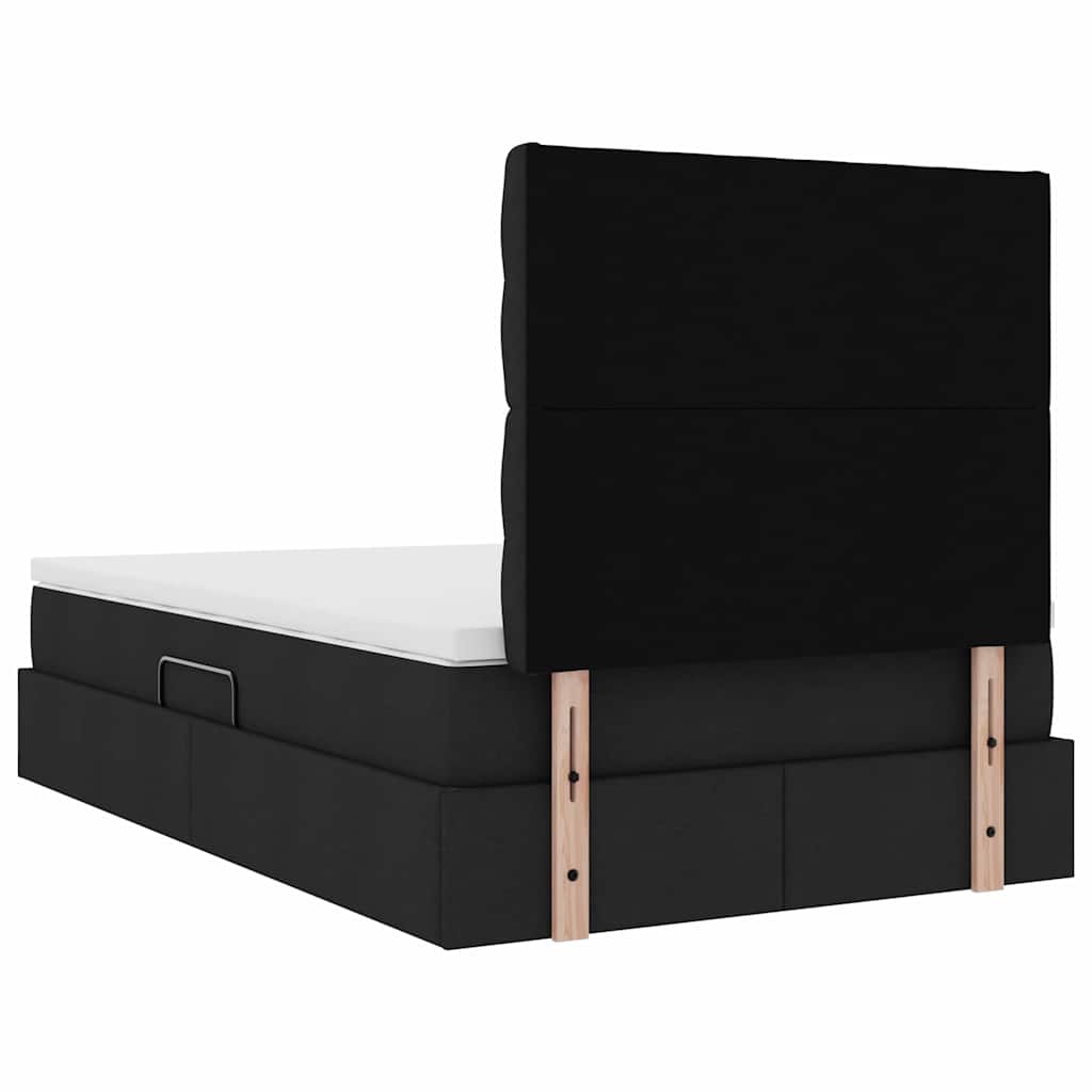 Lit avec rangement et matelas Noir 120 x 200 cm Polyester - XIOS