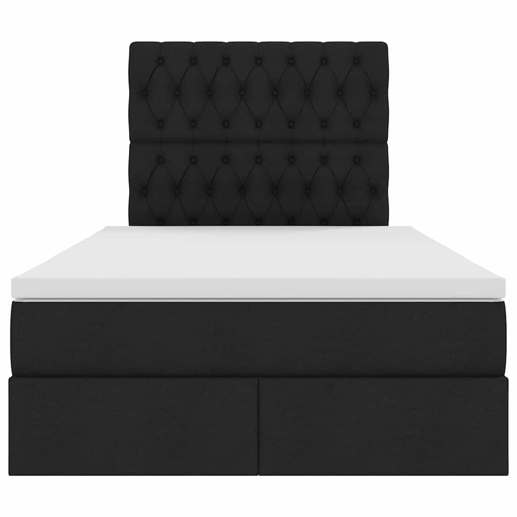 Lit avec rangement et matelas Noir 120 x 200 cm Polyester - XIOS