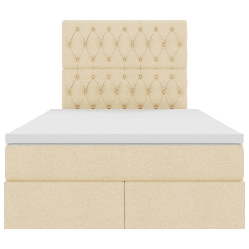 Lit avec rangement et matelas Crème 120 x 200 cm Polyester - XIOS