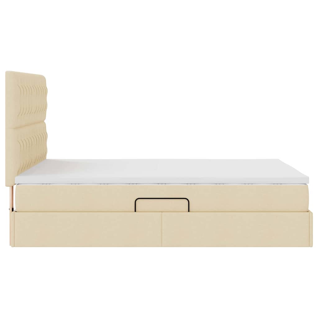 Lit avec rangement et matelas Crème 140 x 190 cm Polyester - XIOS