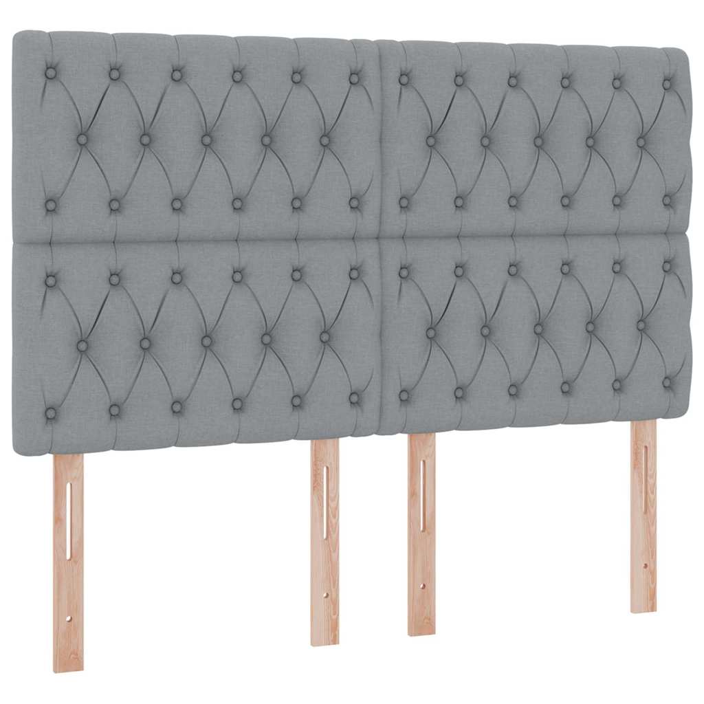 Lit avec rangement et matelas Gris clair 140 x 200 cm Polyester - XIOS