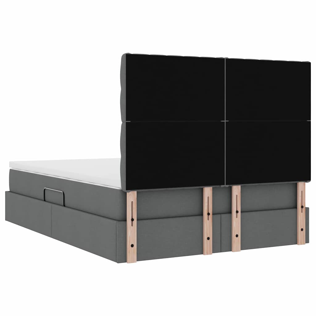Lit avec rangement et matelas Gris foncé 140 x 200 cm Polyester - XIOS