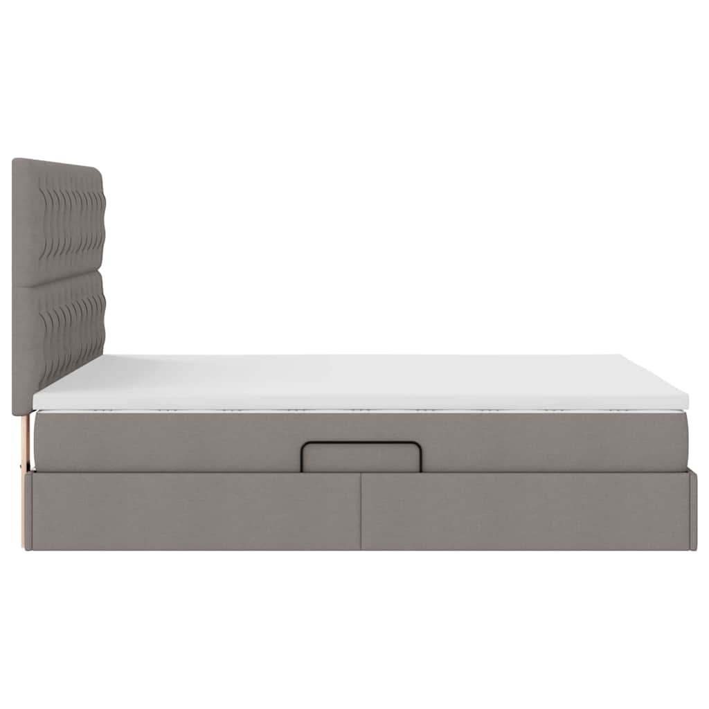 Lit avec rangement et matelas Taupe 140 x 200 cm Polyester - XIOS