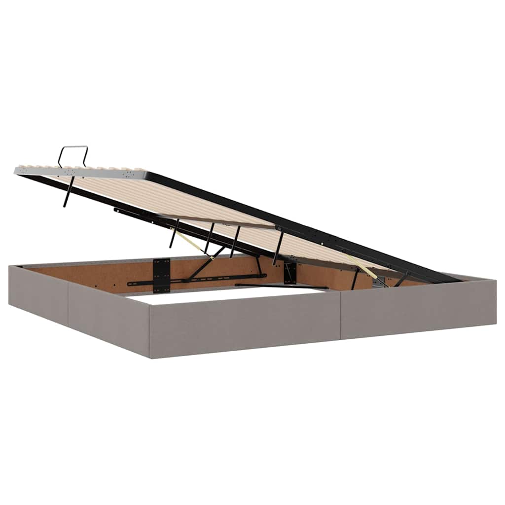 Lit avec rangement et matelas Taupe 200 x 200 cm Polyester - XIOS