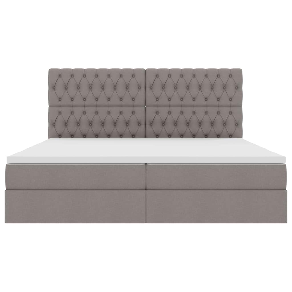 Lit avec rangement et matelas Taupe 200 x 200 cm Polyester - XIOS