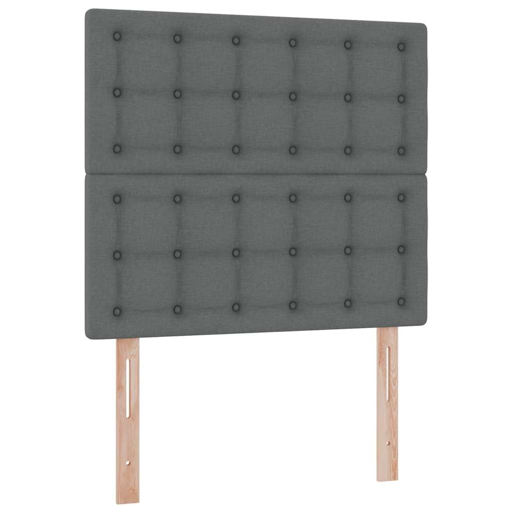 Lit avec rangement et matelas Gris foncé 100 x 200 cm Polyester - XIOS
