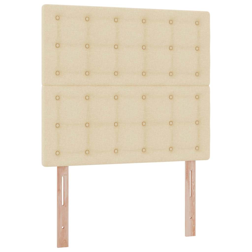 Lit avec rangement et matelas Crème 100 x 200 cm tissu