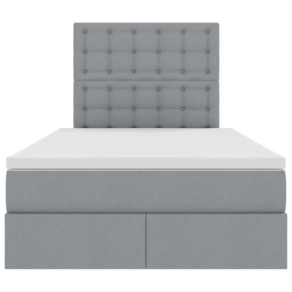 Lit avec rangement et matelas Gris clair 120 x 200 cm Polyester - XIOS