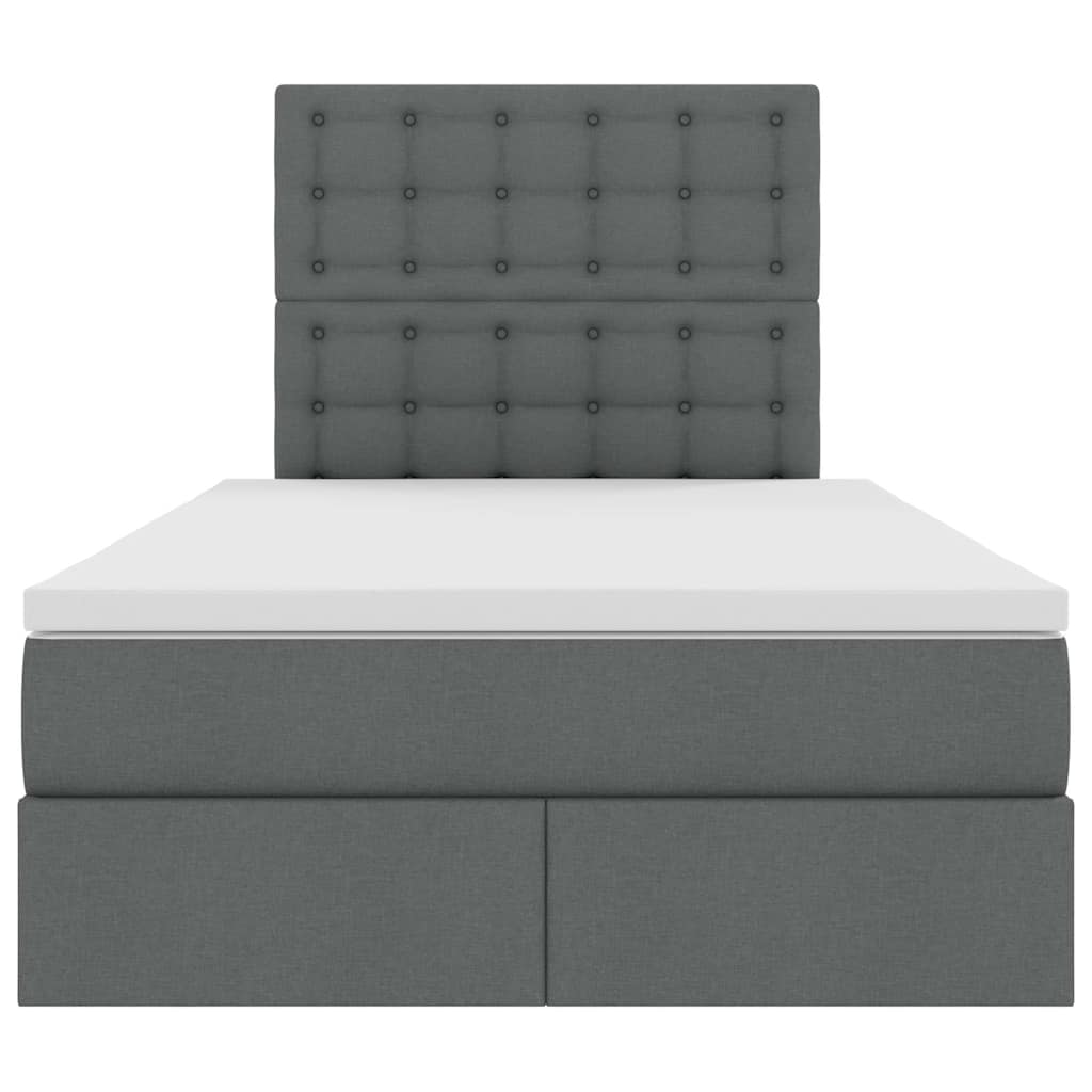 Lit avec rangement et matelas Gris foncé 120 x 200 cm Polyester - XIOS