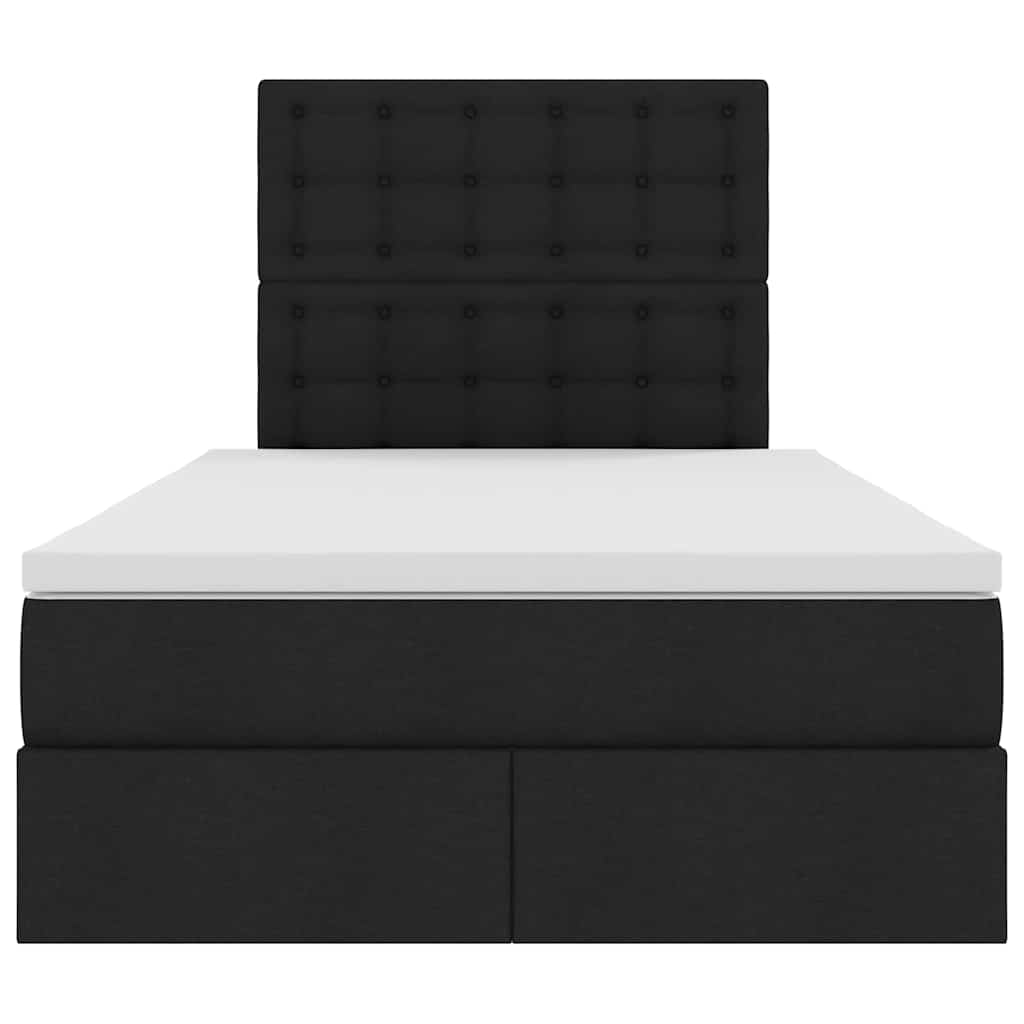 Lit avec rangement et matelas Noir 120 x 200 cm Polyester - XIOS
