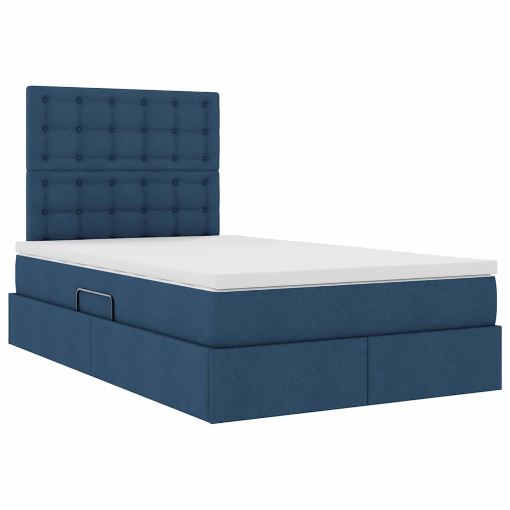 Lit avec rangement et matelas Bleu 120 x 200 cm Polyester - XIOS