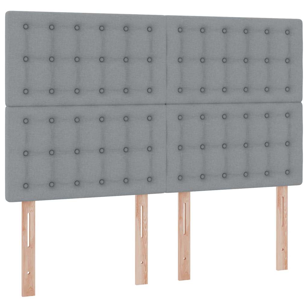 Lit avec rangement et matelas Gris clair 140 x 200 cm Polyester - XIOS