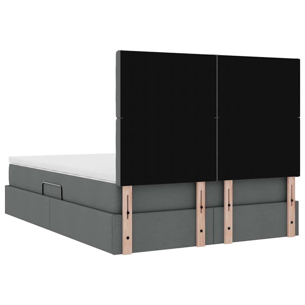 Lit avec rangement et matelas Gris foncé 140 x 200 cm Polyester - XIOS