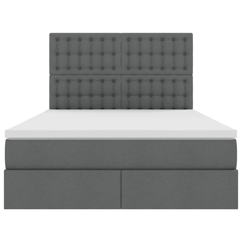 Lit avec rangement et matelas Gris foncé 140 x 200 cm Polyester - XIOS