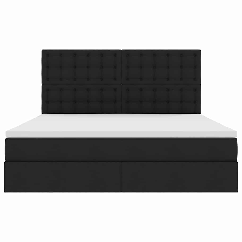 Lit avec rangement et matelas Noir 160 x 200 cm Polyester - XIOS