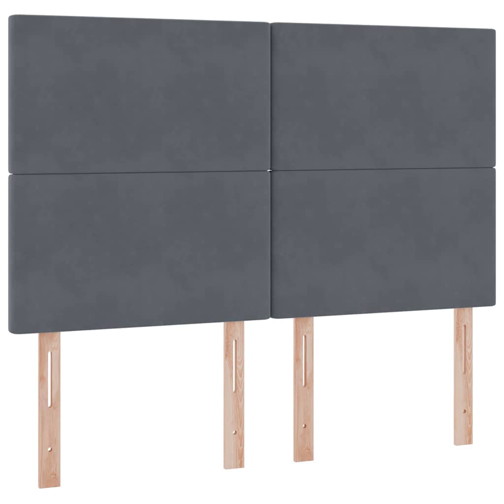 Lit avec rangement et matelas Gris foncé 140 x 190 cm Velours - XIOS