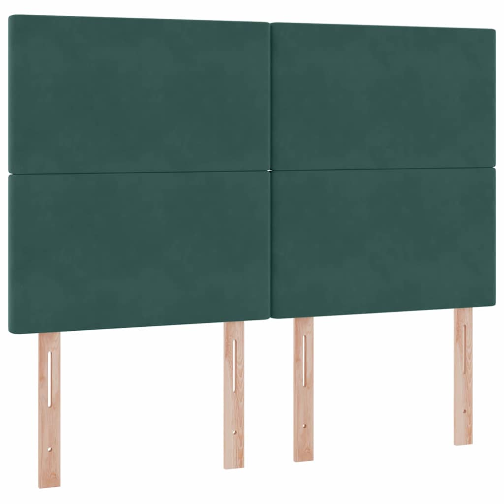 Lit avec rangement et matelas Vert foncé 140 x 190 cm Velours - XIOS