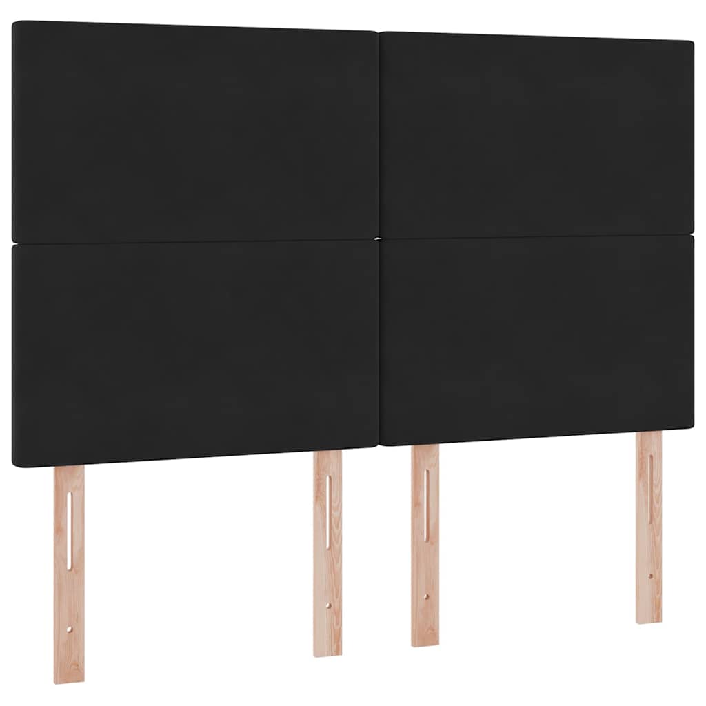 Lit avec rangement et LED Noir 140 x 200 cm Velours - XIOS