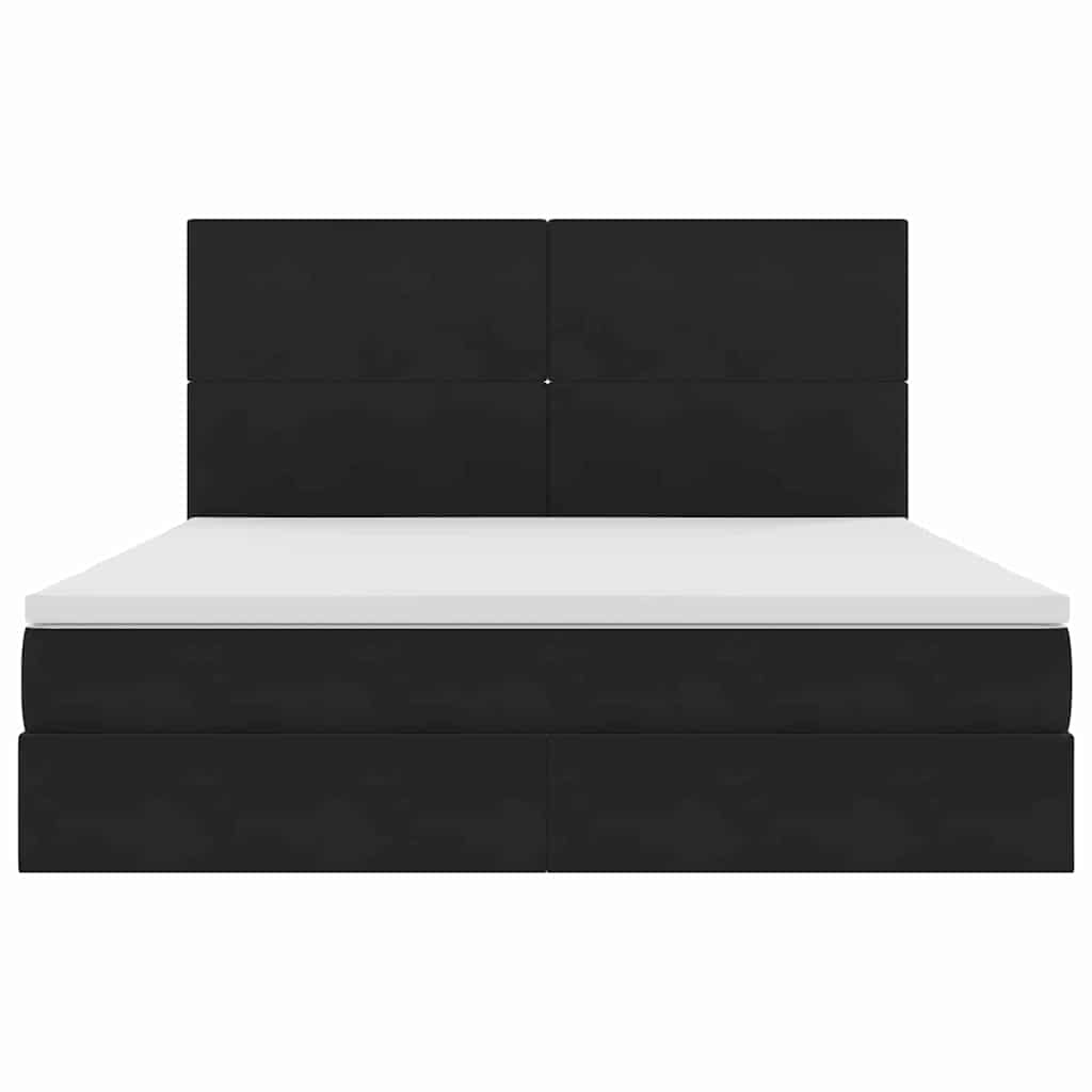 Lit avec rangement et matelas Noir 160 x 200 cm Velours - XIOS