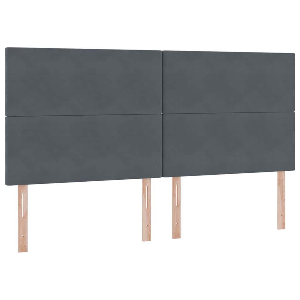 Lit avec rangement et matelas Gris foncé 200 x 200 cm Velours - XIOS