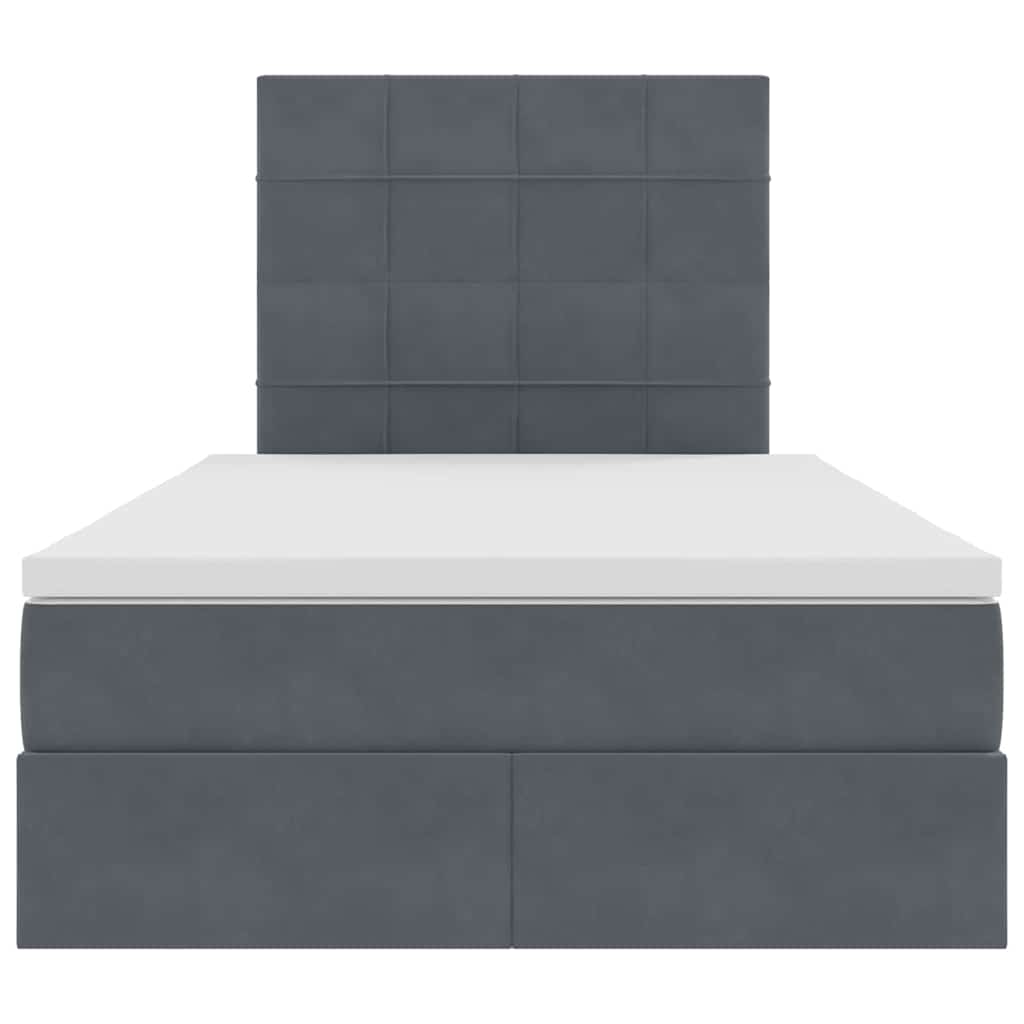 Lit avec rangement et matelas Gris foncé 120 x 200 cm Velours - XIOS
