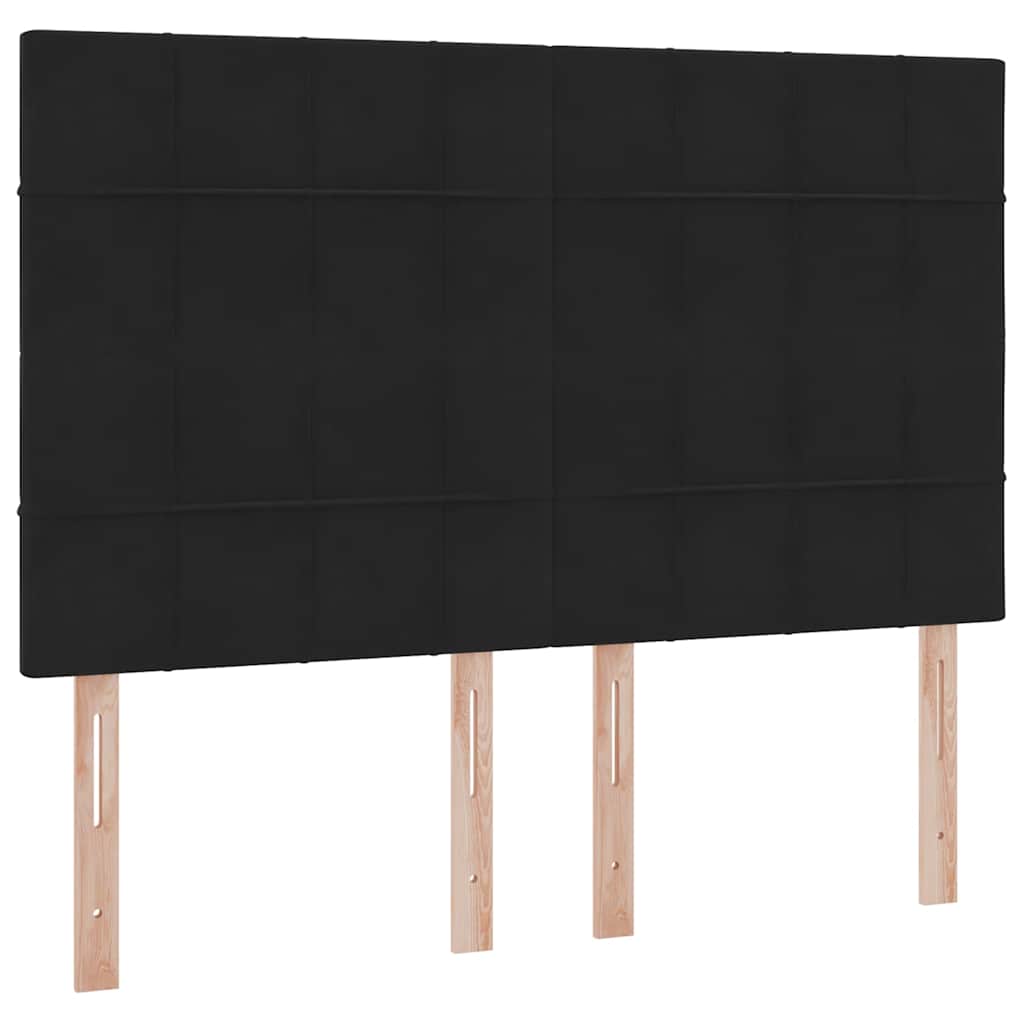 Lit avec rangement et matelas Noir 140 x 190 cm Velours - XIOS