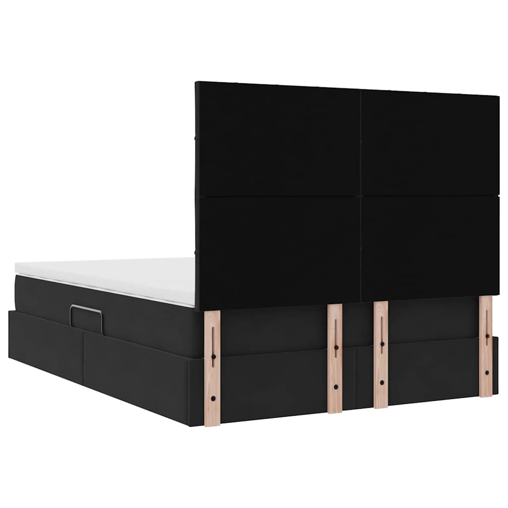 Lit avec rangement et matelas Noir 140 x 200 cm Velours - XIOS