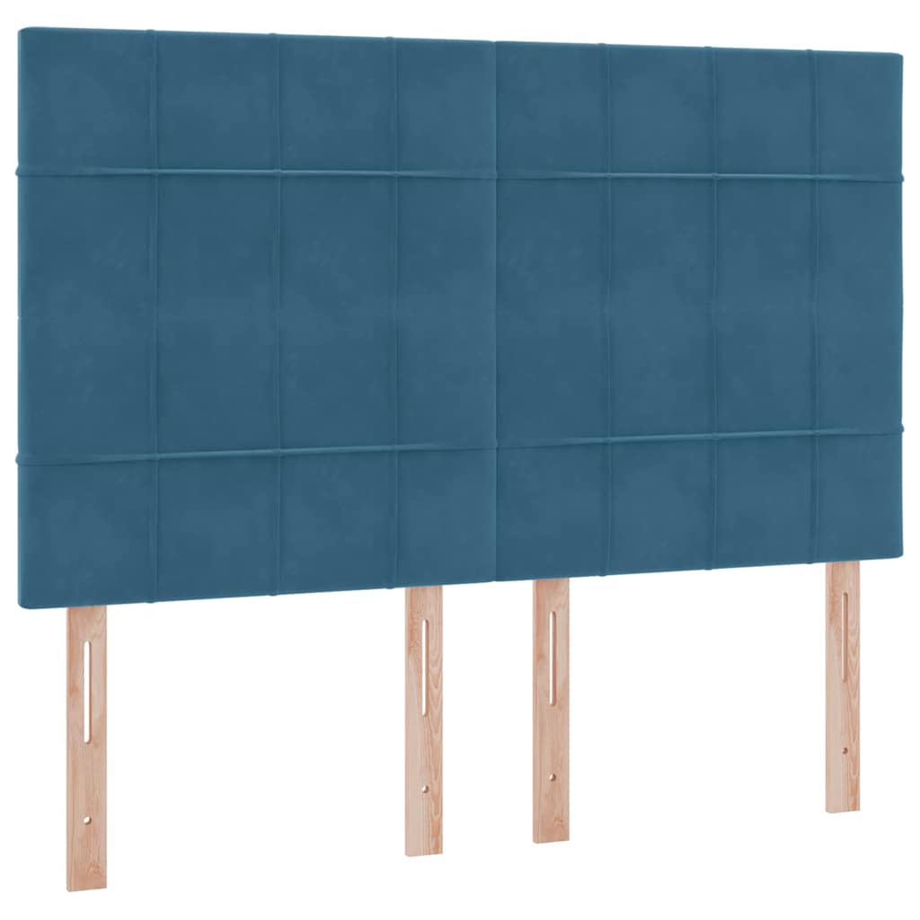 Lit avec rangement et matelas Bleu foncé 140 x 200 cm Velours - XIOS