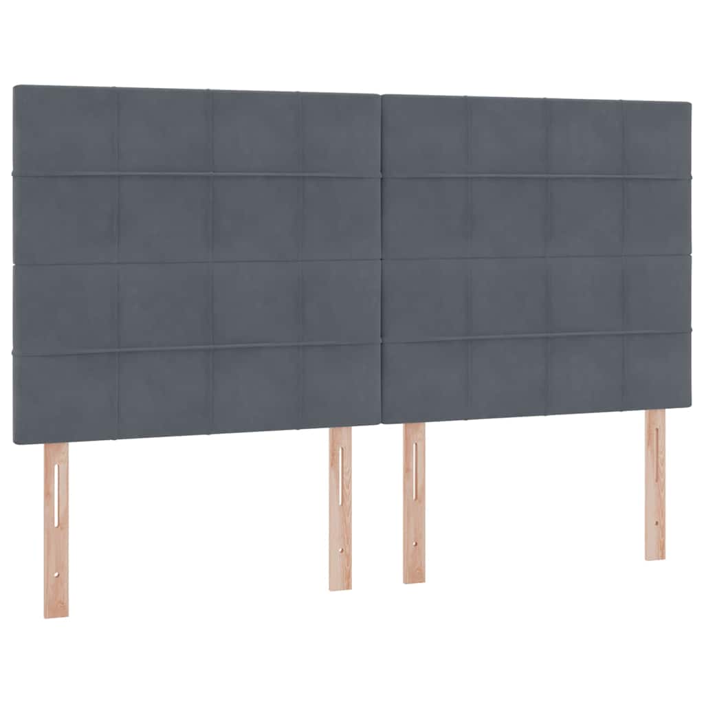 Lit avec rangement et matelas Gris foncé 160 x 200 cm Velours - XIOS