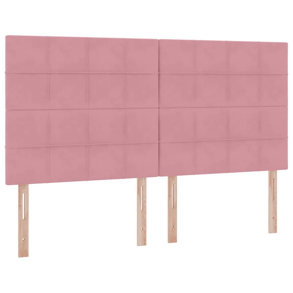 Lit avec rangement et matelas Rose 160 x 200 cm Velours - XIOS