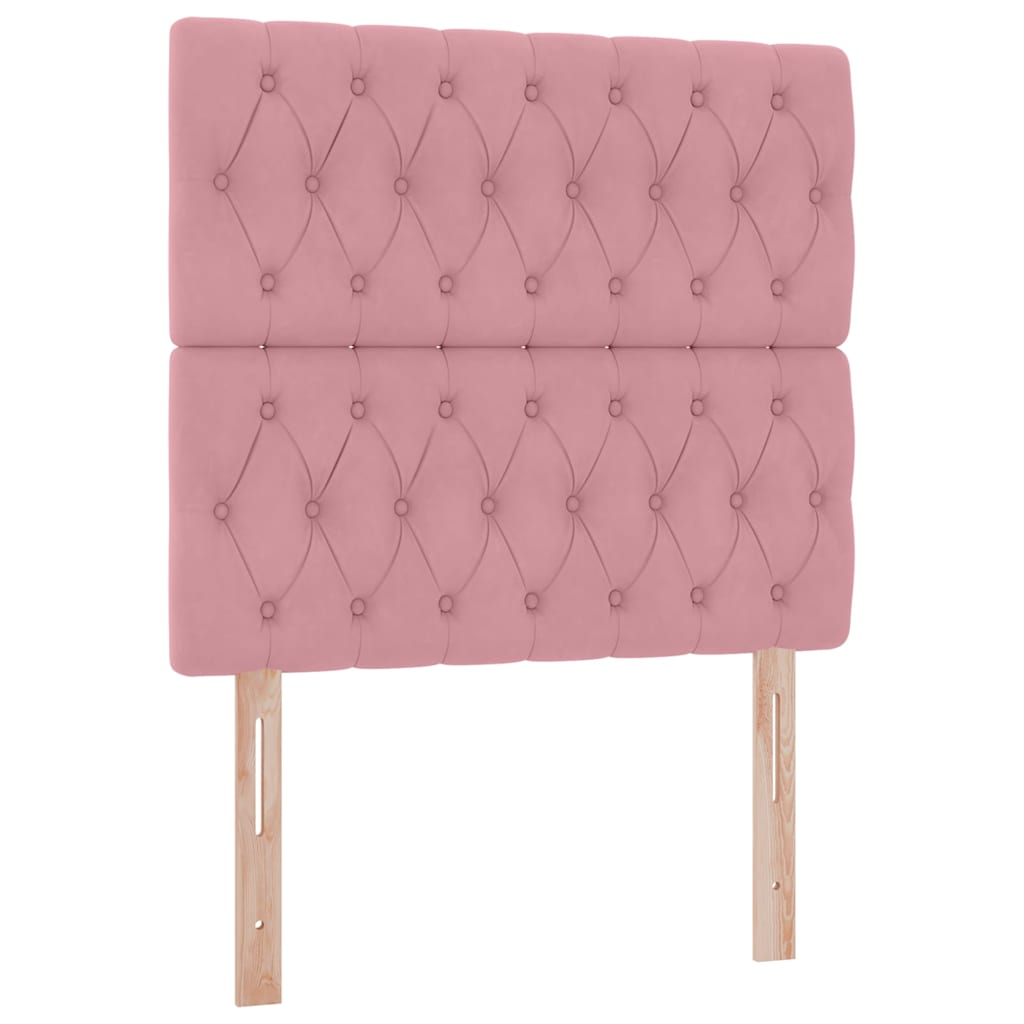 Lit avec rangement et matelas Rose 90 x 200 cm Velours - XIOS