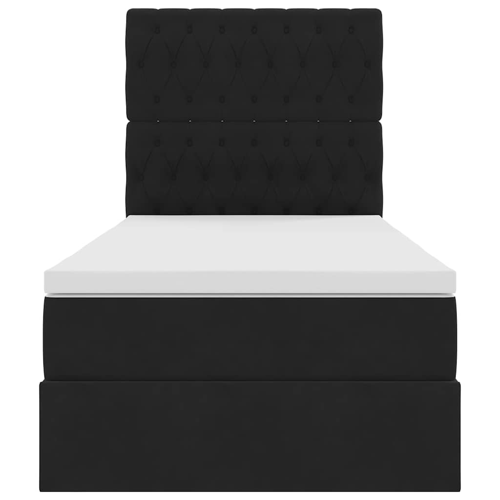 Lit avec rangement et matelas Noir 100 x 200 cm Velours - XIOS