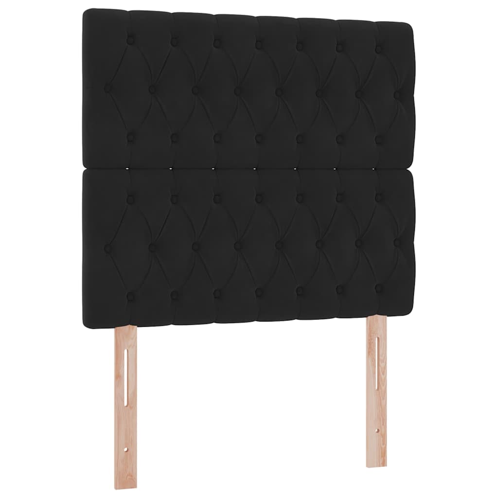 Lit avec rangement et matelas Noir 100 x 200 cm Velours - XIOS