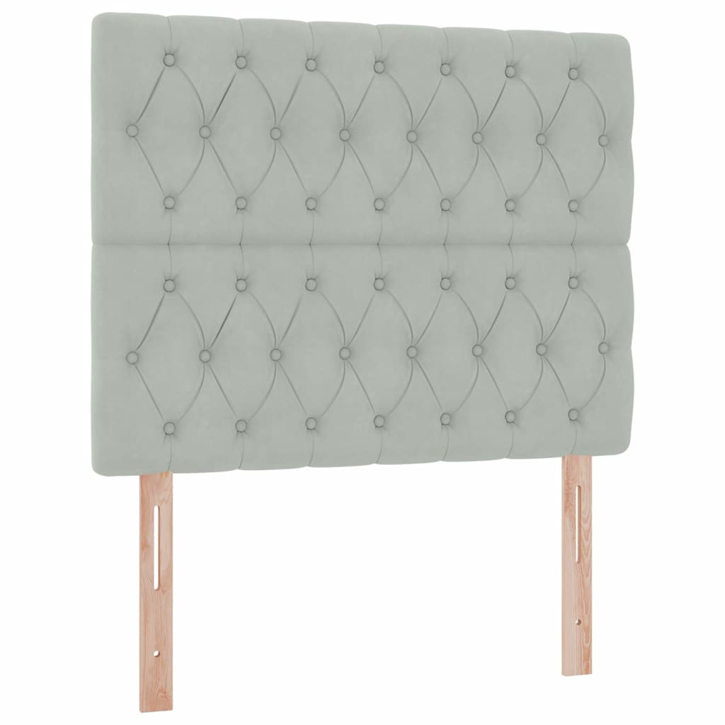 Lit avec rangement et matelas Gris clair 120 x 190 cm Velours - XIOS