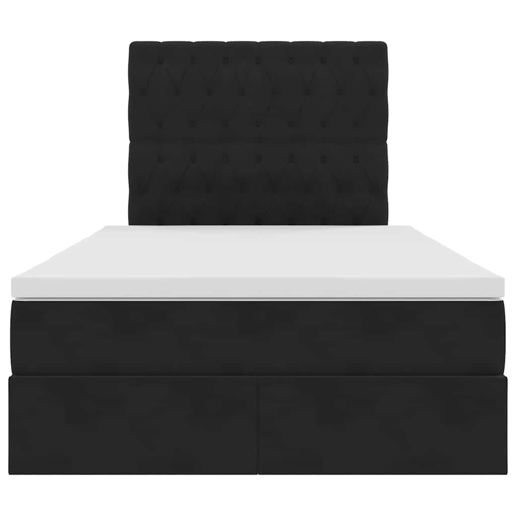 Lit avec rangement et LED Noir 120 x 190 cm Velours - XIOS