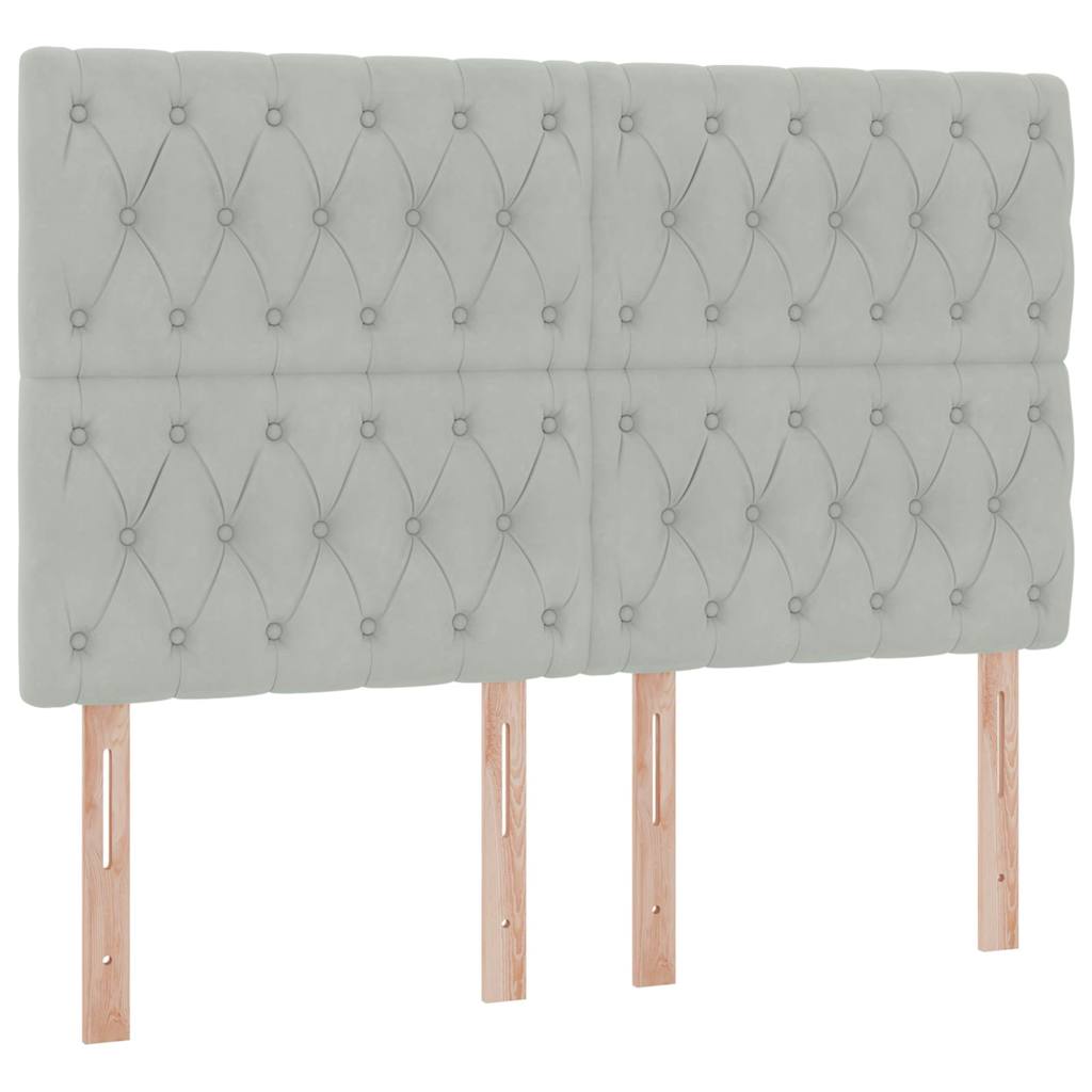 Lit avec rangement et matelas Gris clair 140 x 200 cm Velours - XIOS