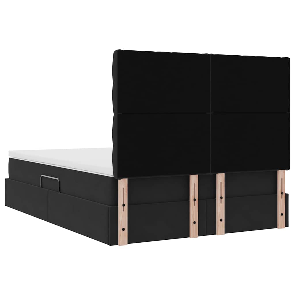 Lit avec rangement et matelas Noir 140 x 200 cm Velours - XIOS