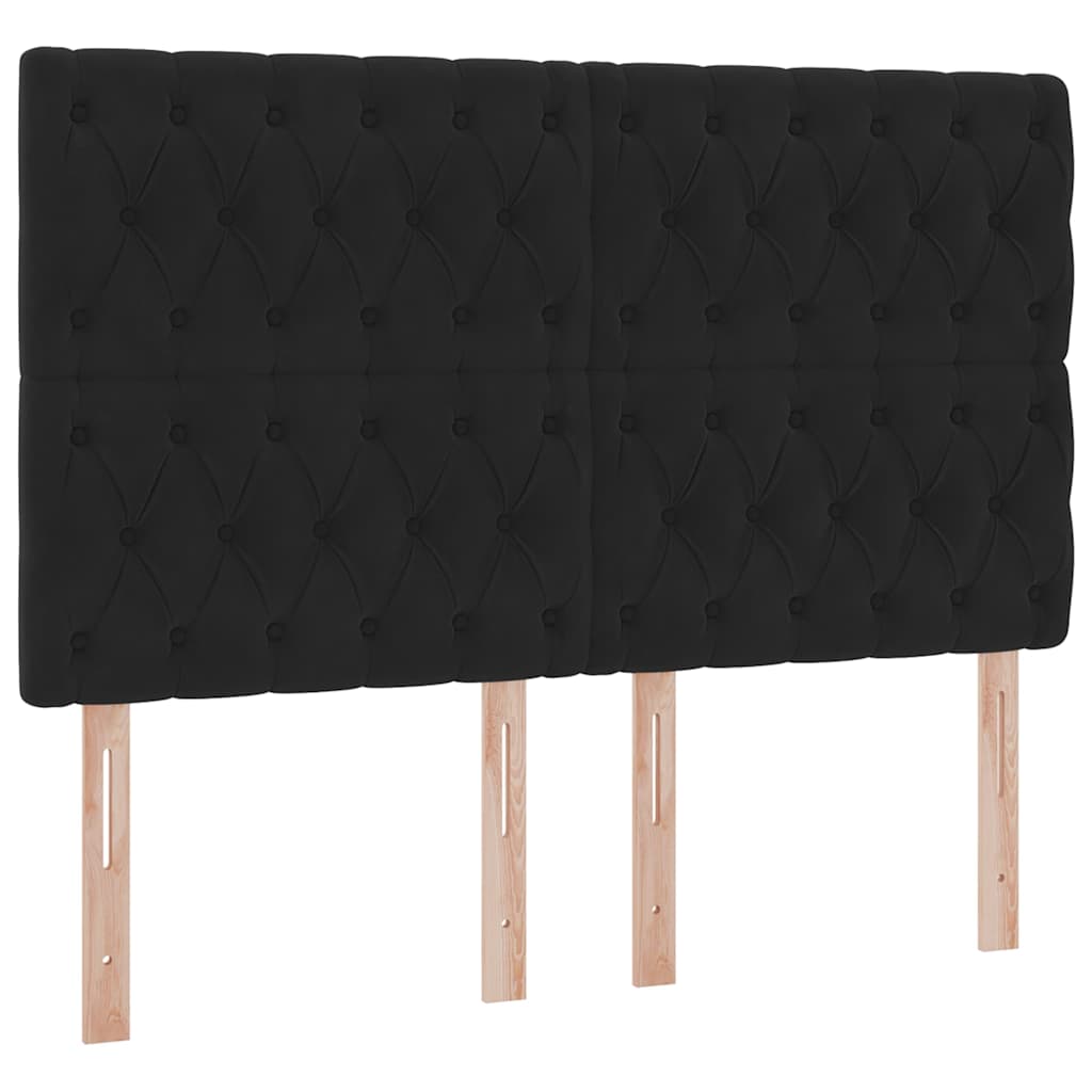 Lit avec rangement et matelas Noir 140 x 200 cm Velours - XIOS
