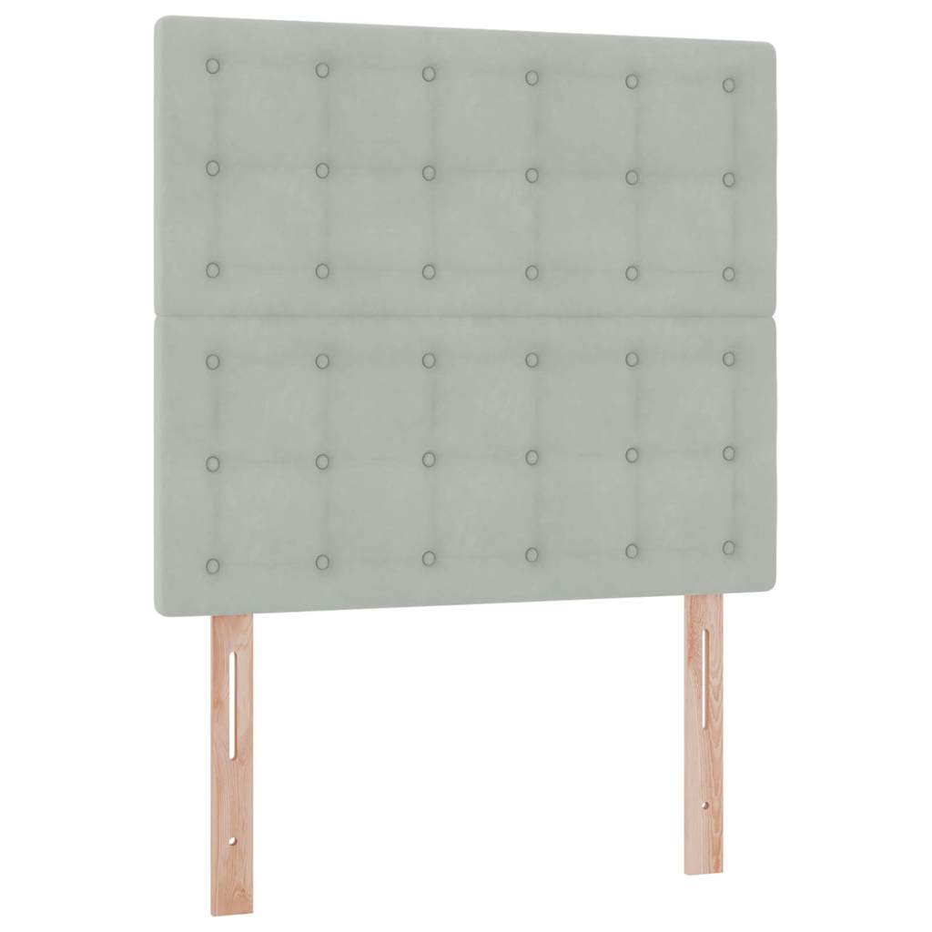 Lit avec rangement et matelas Gris clair 90 x 200 cm Velours - XIOS