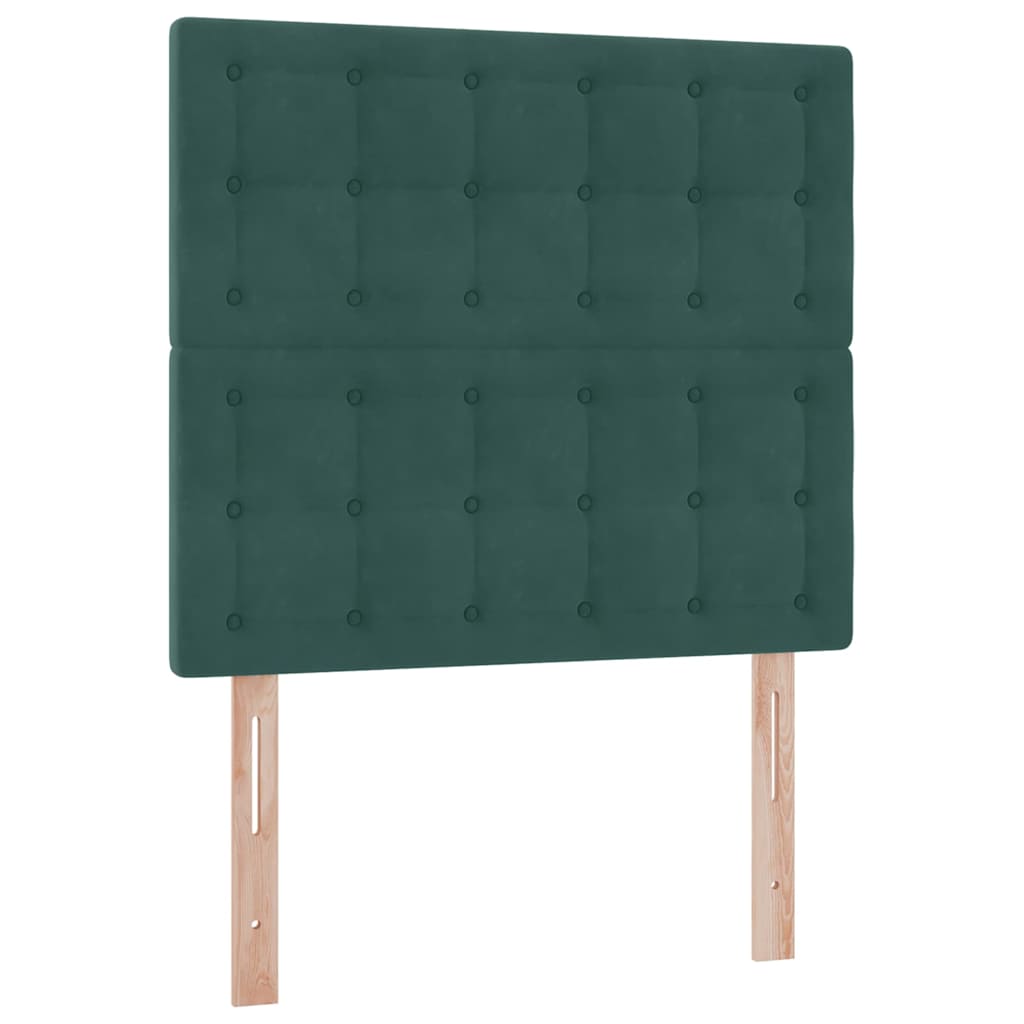 Lit avec rangement et matelas Vert foncé 90 x 200 cm Velours - XIOS