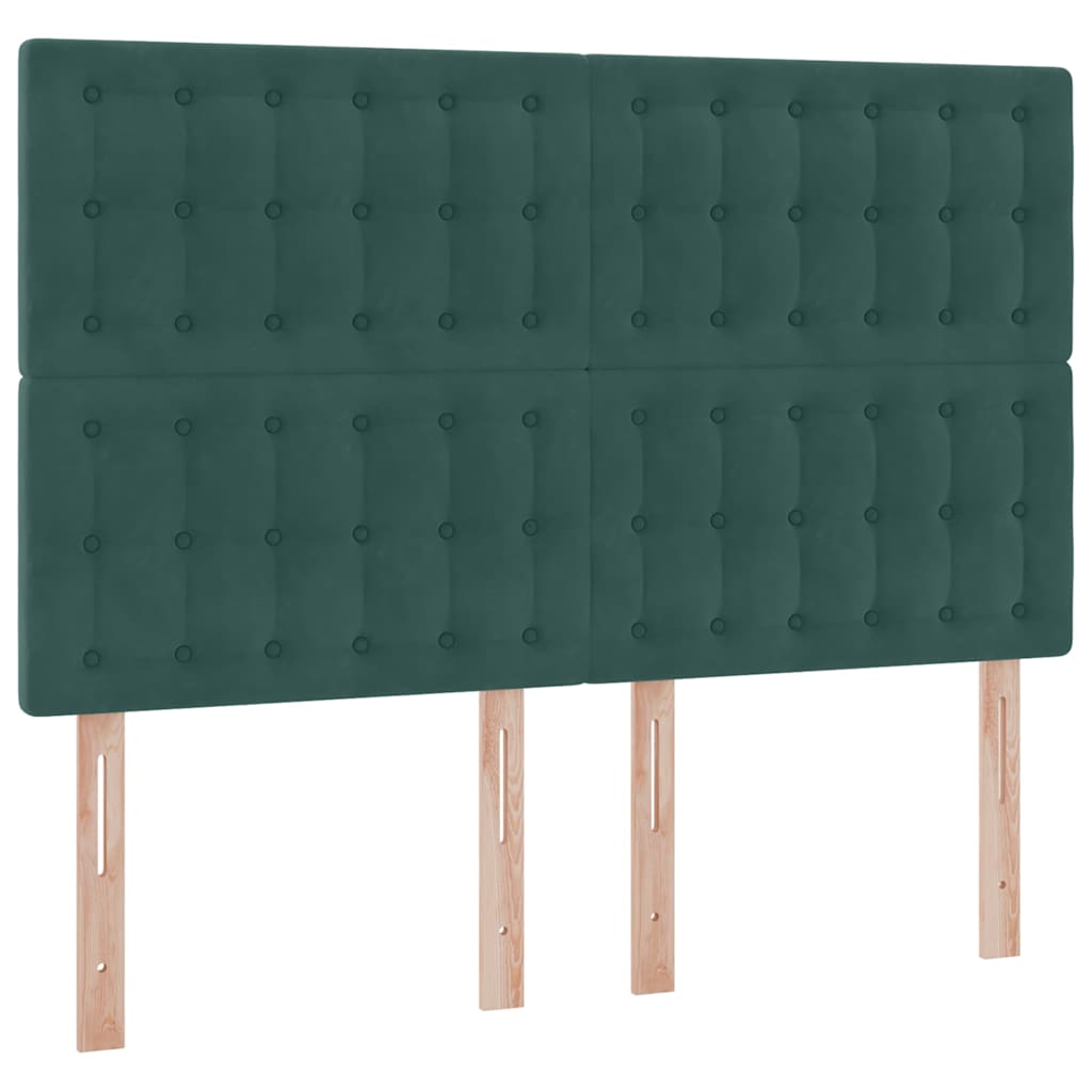 Lit avec rangement et matelas Vert foncé 140 x 200 cm Velours - XIOS