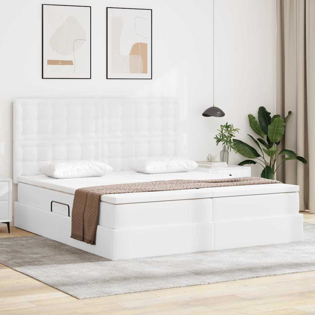Lit avec rangement et matelas Blanc pur 200 x 200 cm - XIOS