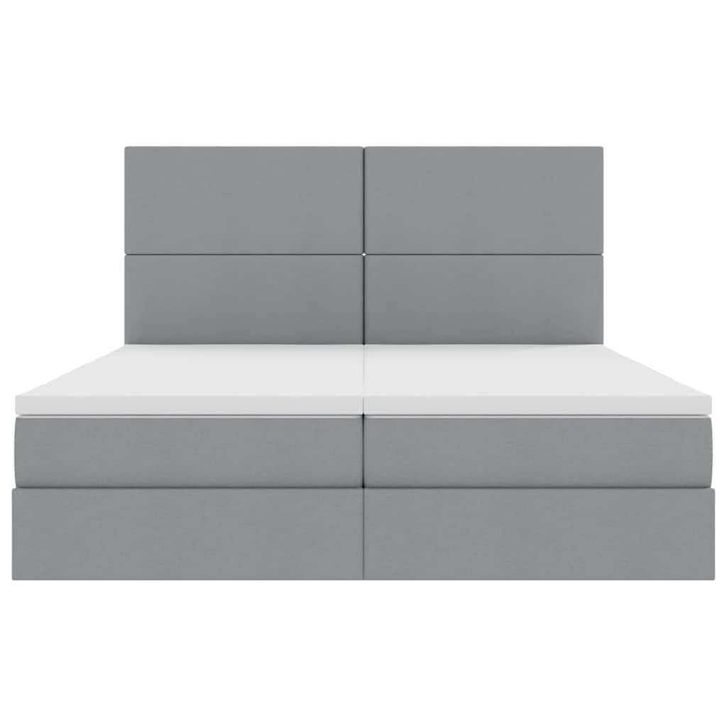 Lit de Rangement Gris clair 200 x 200 cm Cuir synthétique - XIOS