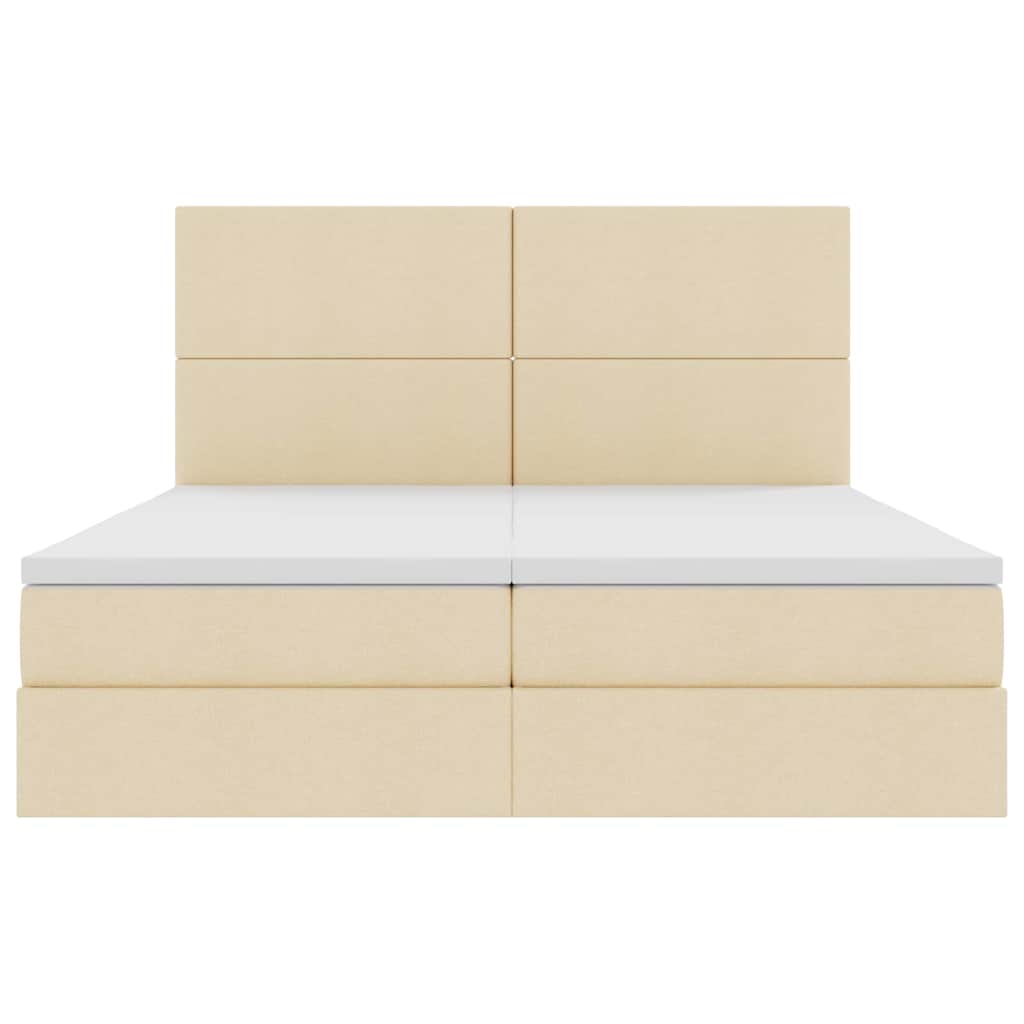 Lit de Rangement Crème 200 x 200 cm Cuir synthétique - XIOS