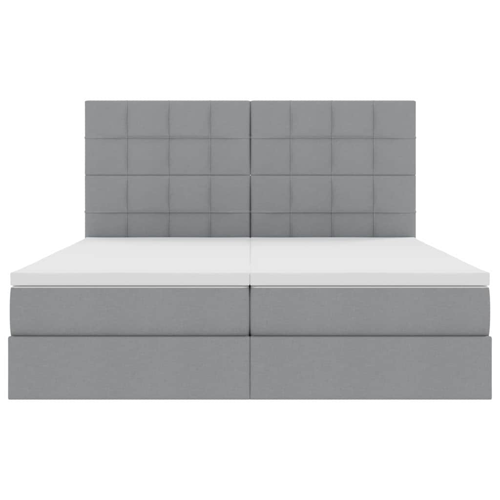 Lit de Rangement Gris clair 200 x 200 cm Cuir synthétique - XIOS