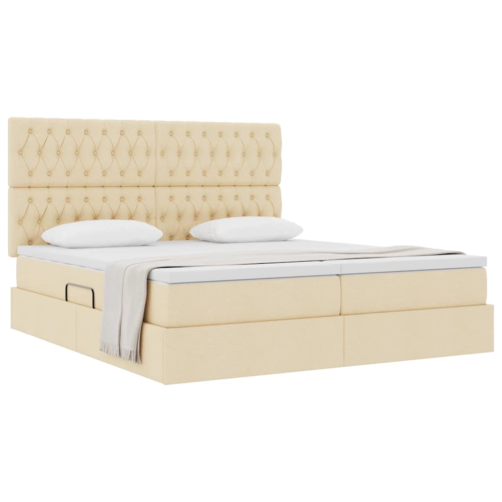 Lit de Rangement Crème 180 x 200 cm Cuir synthétique - XIOS