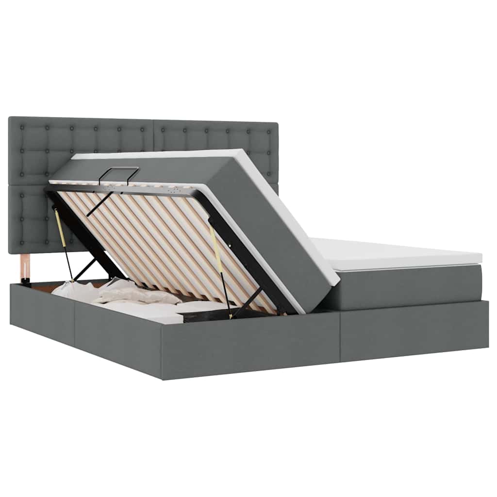 Lit de Rangement Gris foncé 180 x 200 cm Cuir synthétique - XIOS