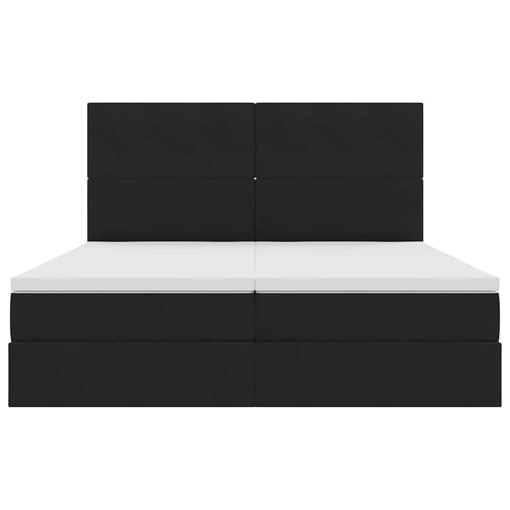 Lit de Rangement avec matelas Noir 180 x 200 cm Velours - XIOS
