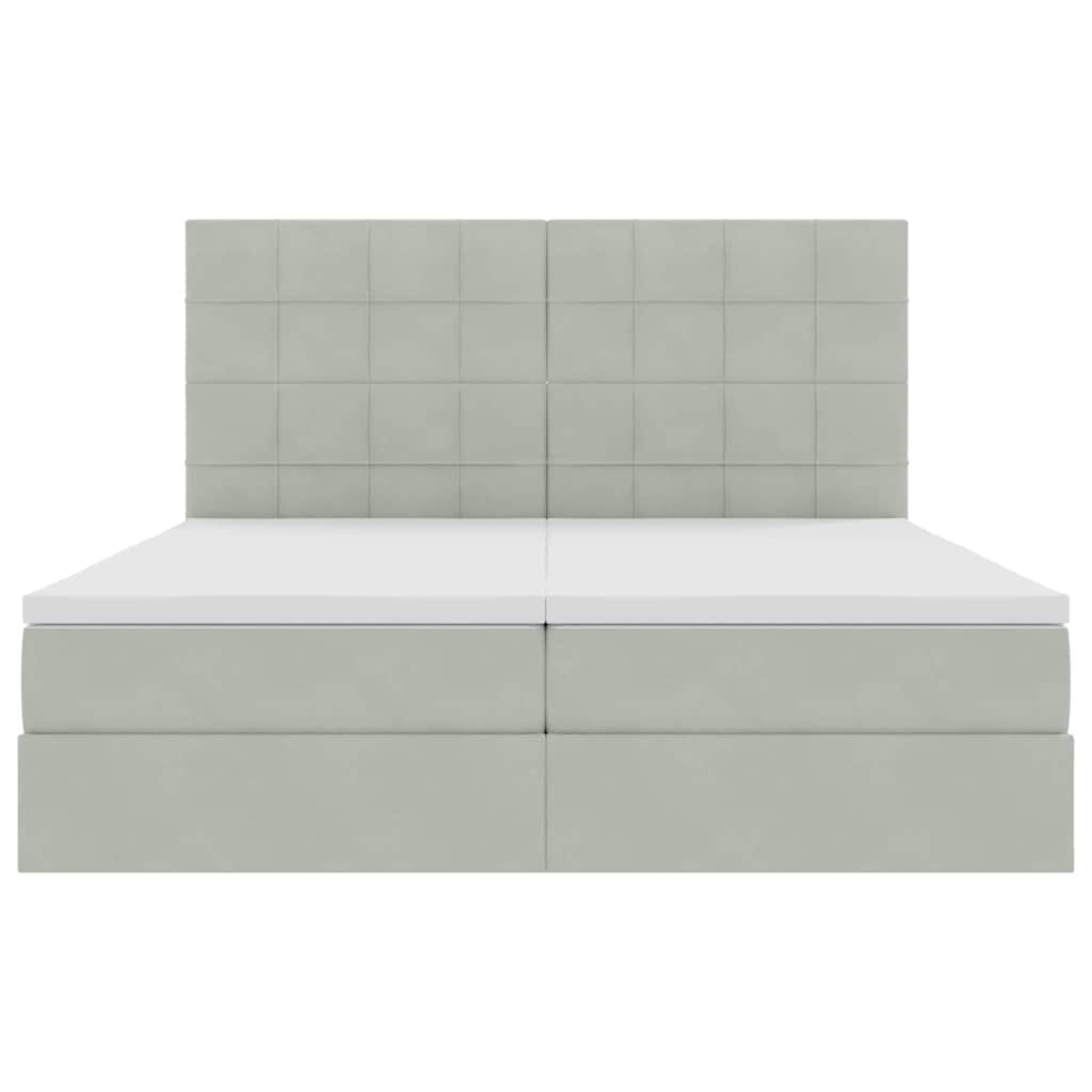 Lit de Rangement avec matelas Gris clair 180 x 200 cm Velours - XIOS
